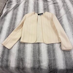Louis Feraud Sakowitz Paris cream 100% viscose blazer